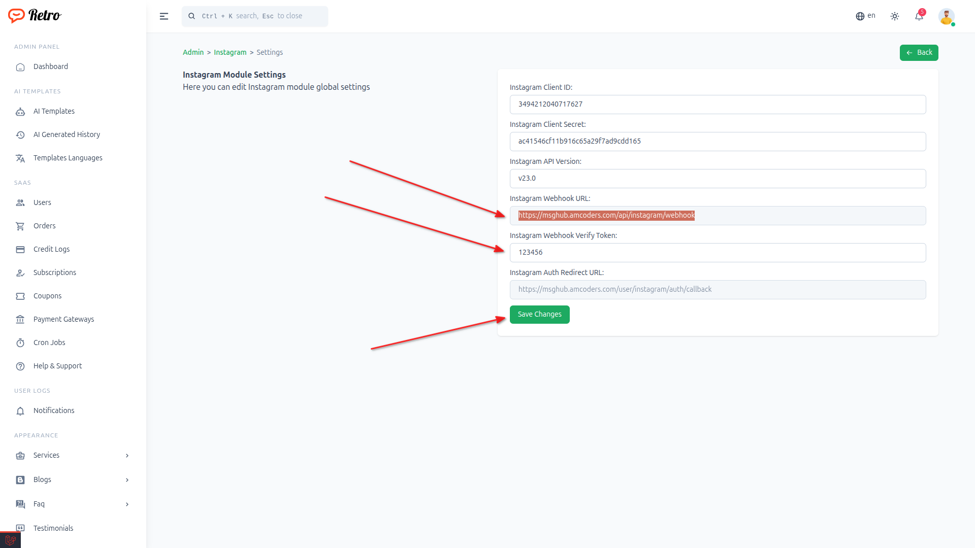 Configure Webhooks